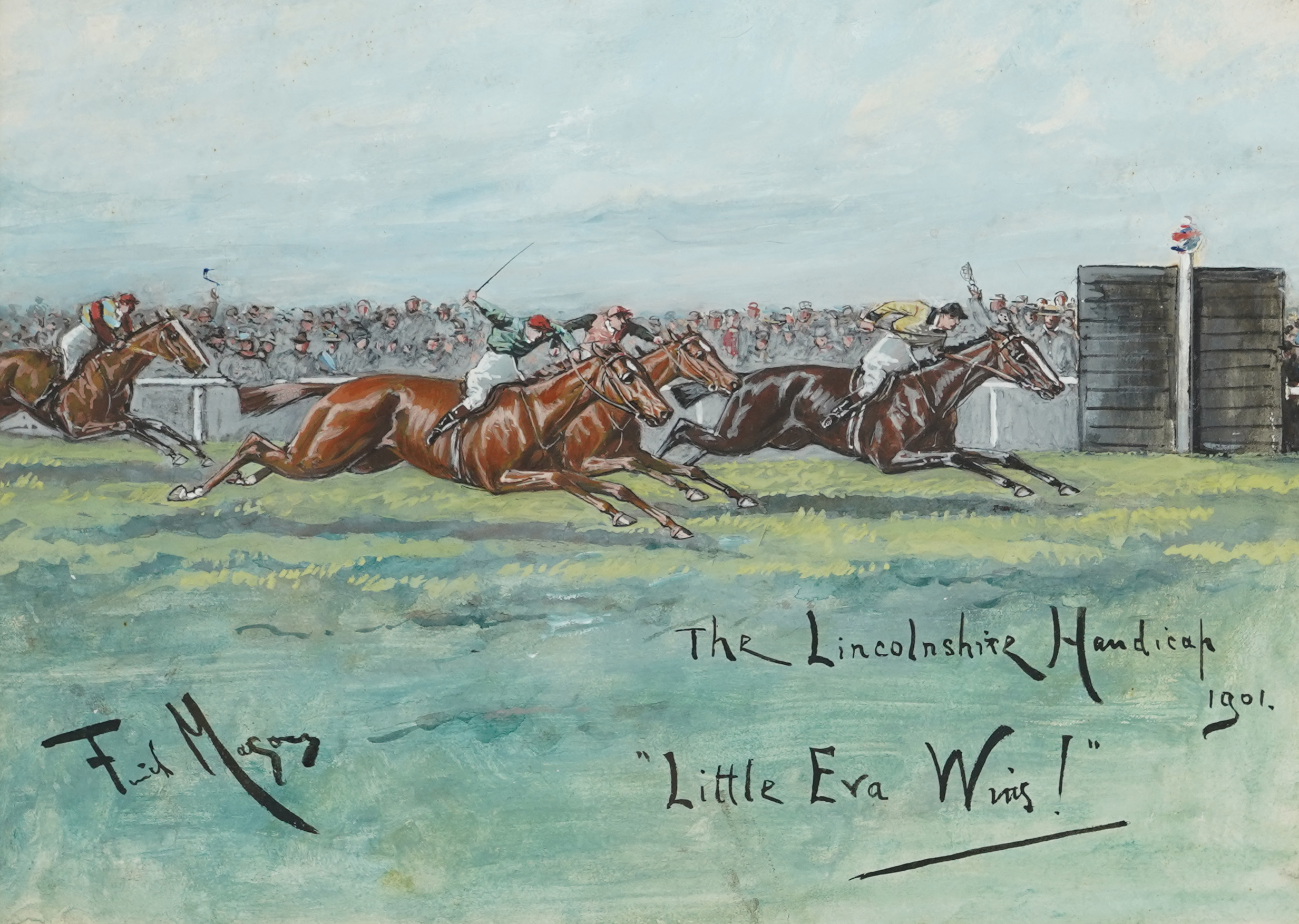 George Finch Mason (1850-1915), 'Little Eva Wins! - The Lincolnshire Handicap, 1901'